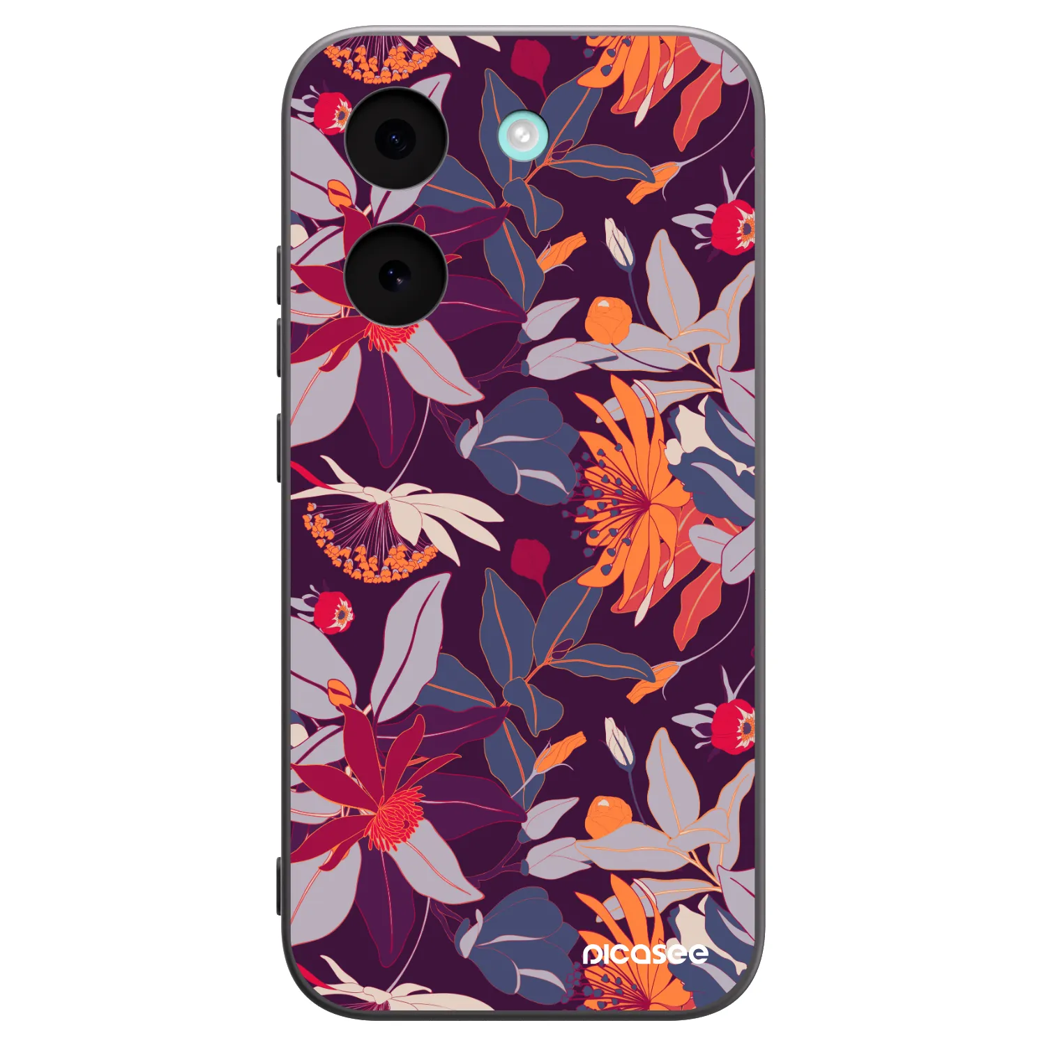 Picasee Μαύρη θήκη σιλικόνης για Xiaomi Poco X8 Pro - Purple Leaf