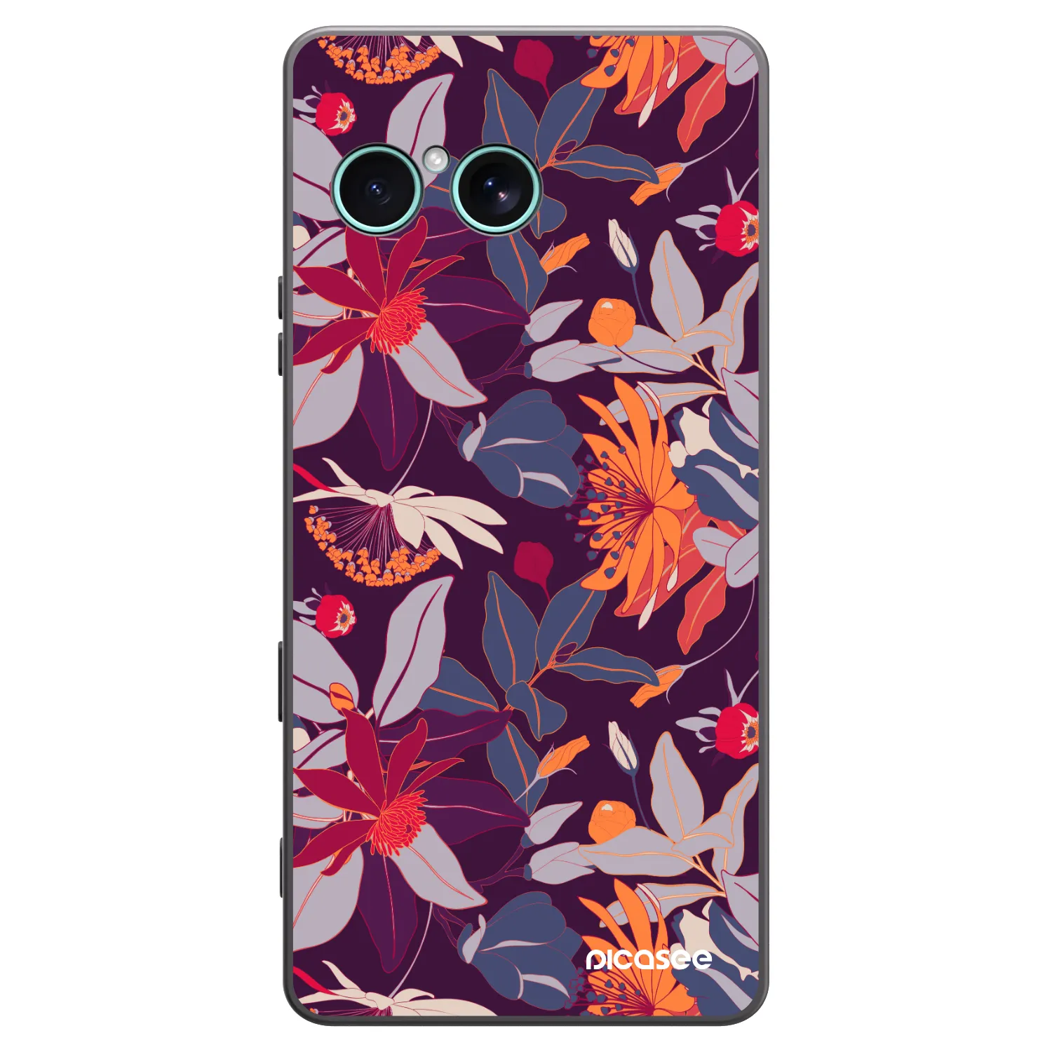 Picasee Μαύρη θήκη σιλικόνης για Sony Xperia 10 VII - Purple Leaf