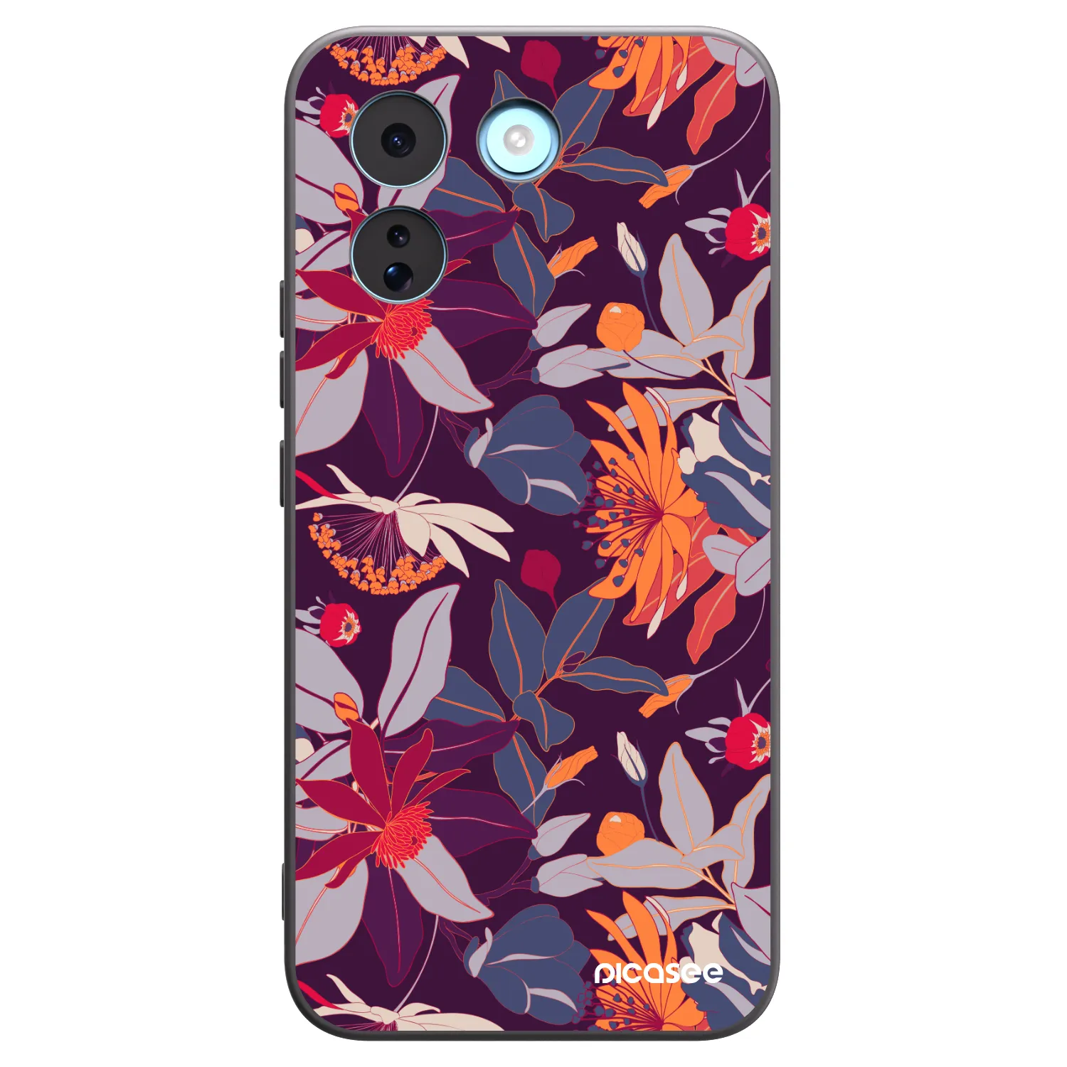 Picasee Μαύρη θήκη σιλικόνης για Xiaomi Redmi Note 17 Pro MAX 5G - Purple Leaf