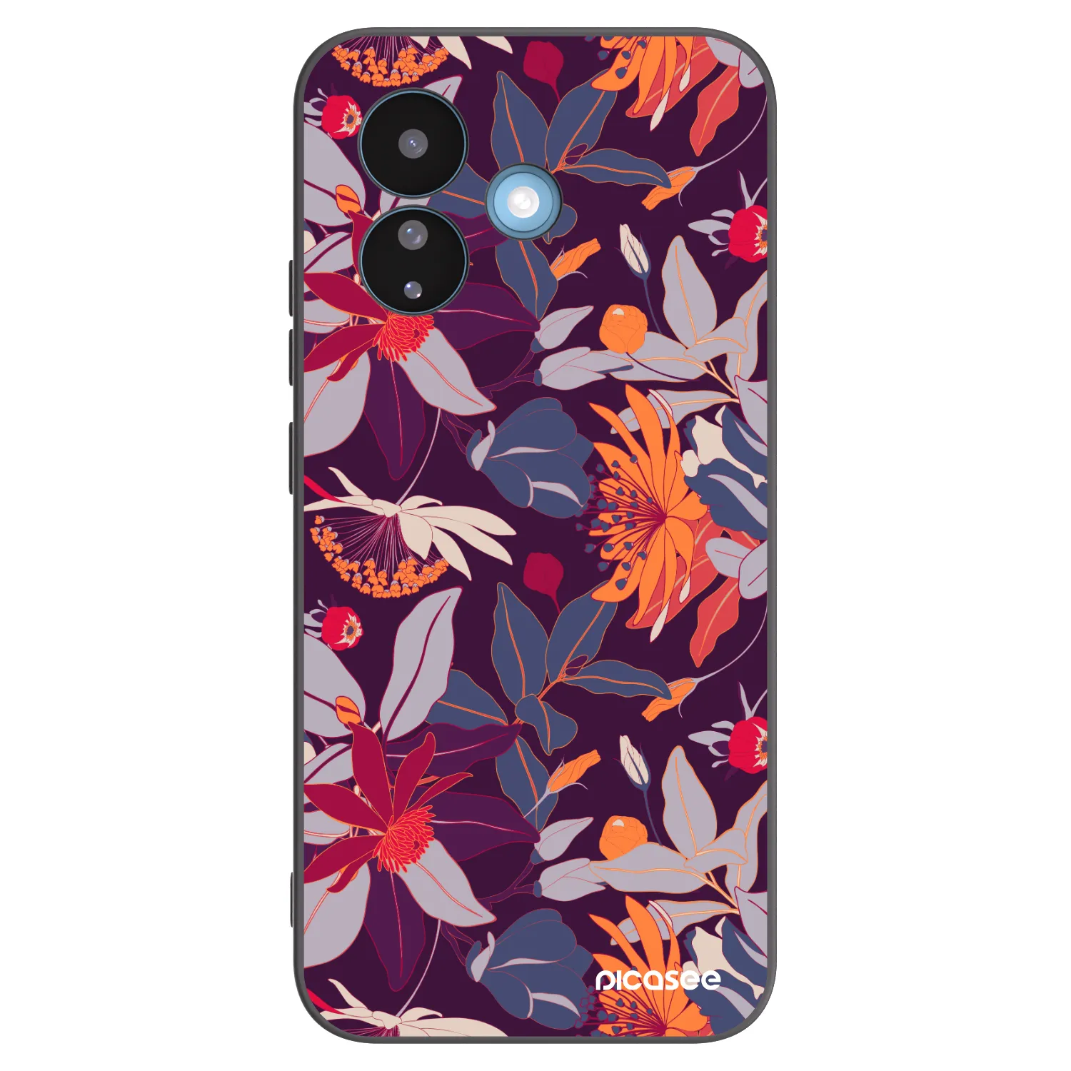 Picasee Μαύρη θήκη σιλικόνης για Xiaomi Redmi Note 17 Pro 5G - Purple Leaf