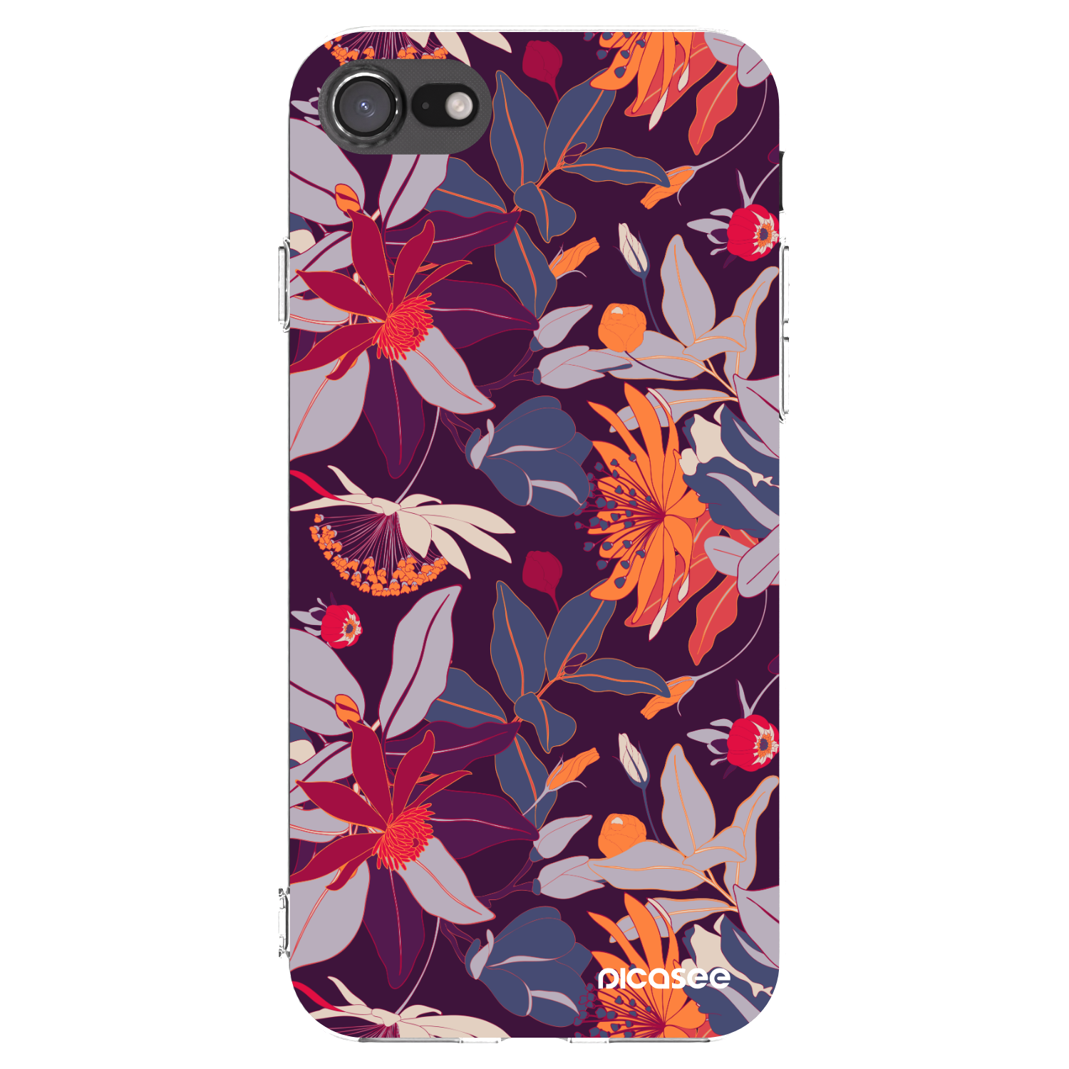 Picasee διαφανής θήκη σιλικόνης Apple iPhone 8 - Purple Leaf