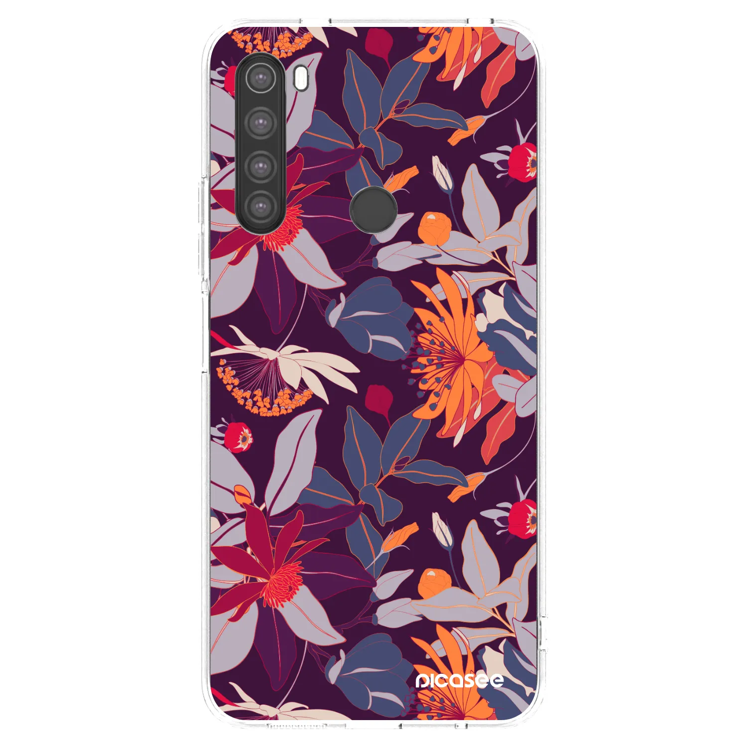 Picasee διαφανής θήκη σιλικόνης Xiaomi Redmi Note 8 - Purple Leaf