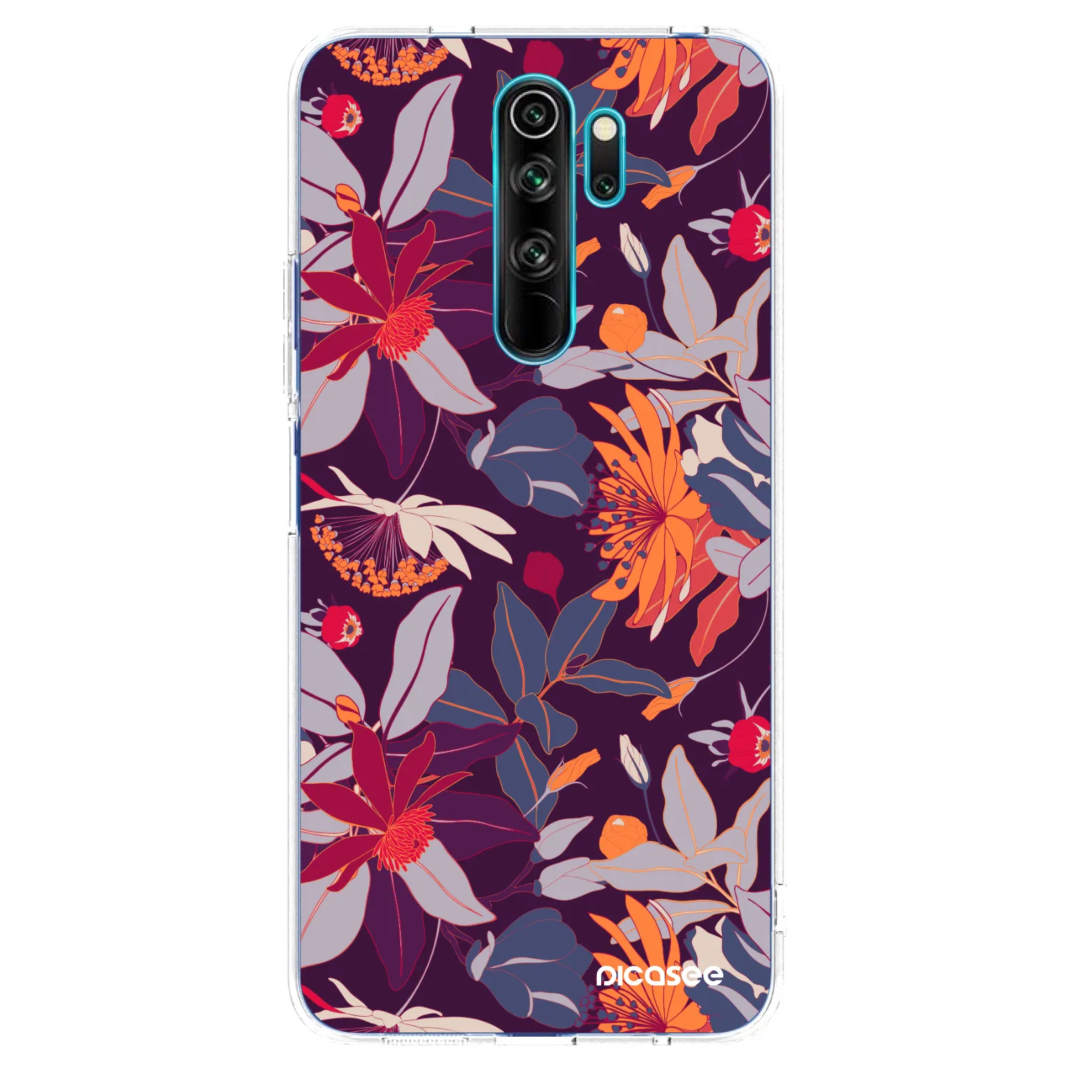 Picasee διαφανής θήκη σιλικόνης Xiaomi Redmi Note 8 Pro - Purple Leaf