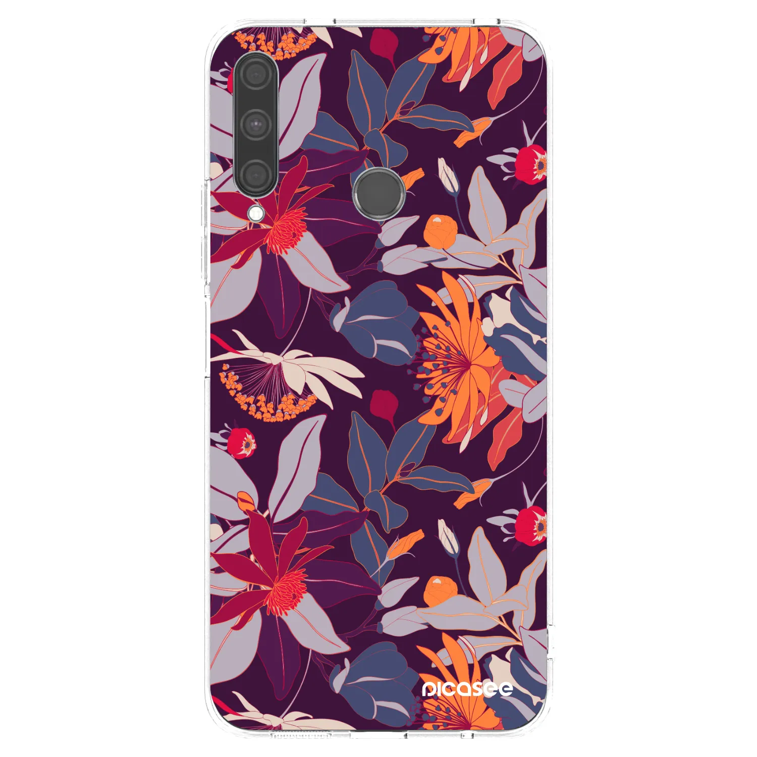 Picasee διαφανής θήκη σιλικόνης Huawei P40 Lite E - Purple Leaf