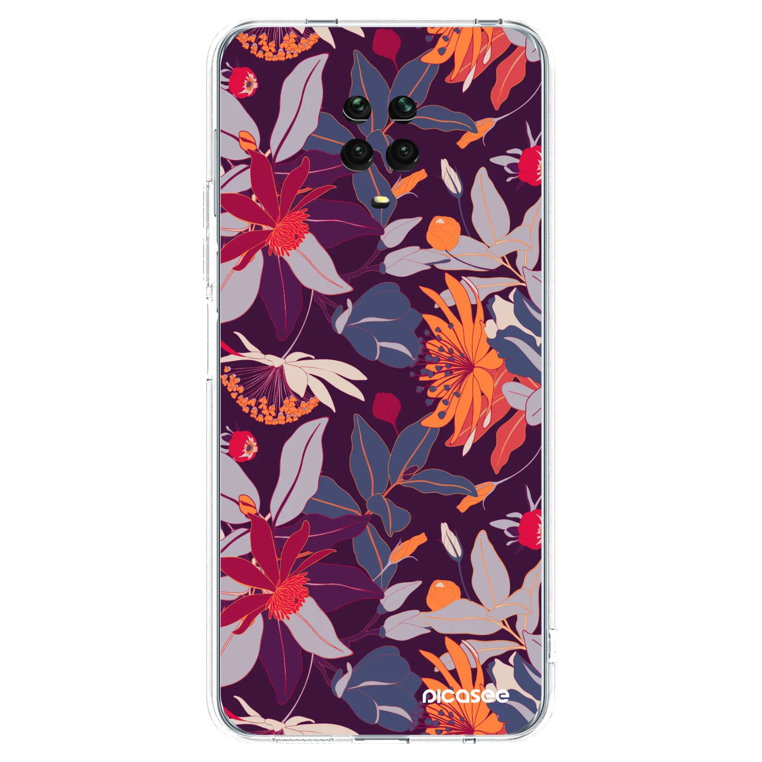 Picasee διαφανής θήκη σιλικόνης Xiaomi Redmi Note 9 Pro - Purple Leaf