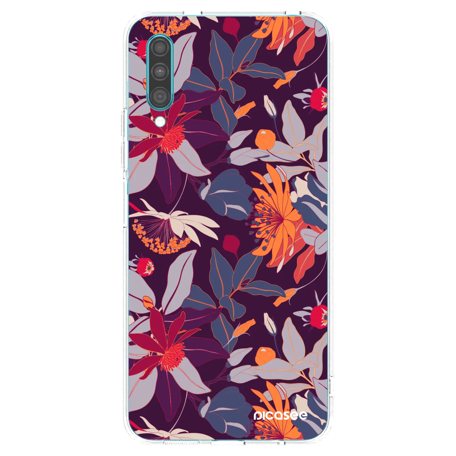 Picasee διαφανής θήκη σιλικόνης Samsung Galaxy A30s A307F - Purple Leaf