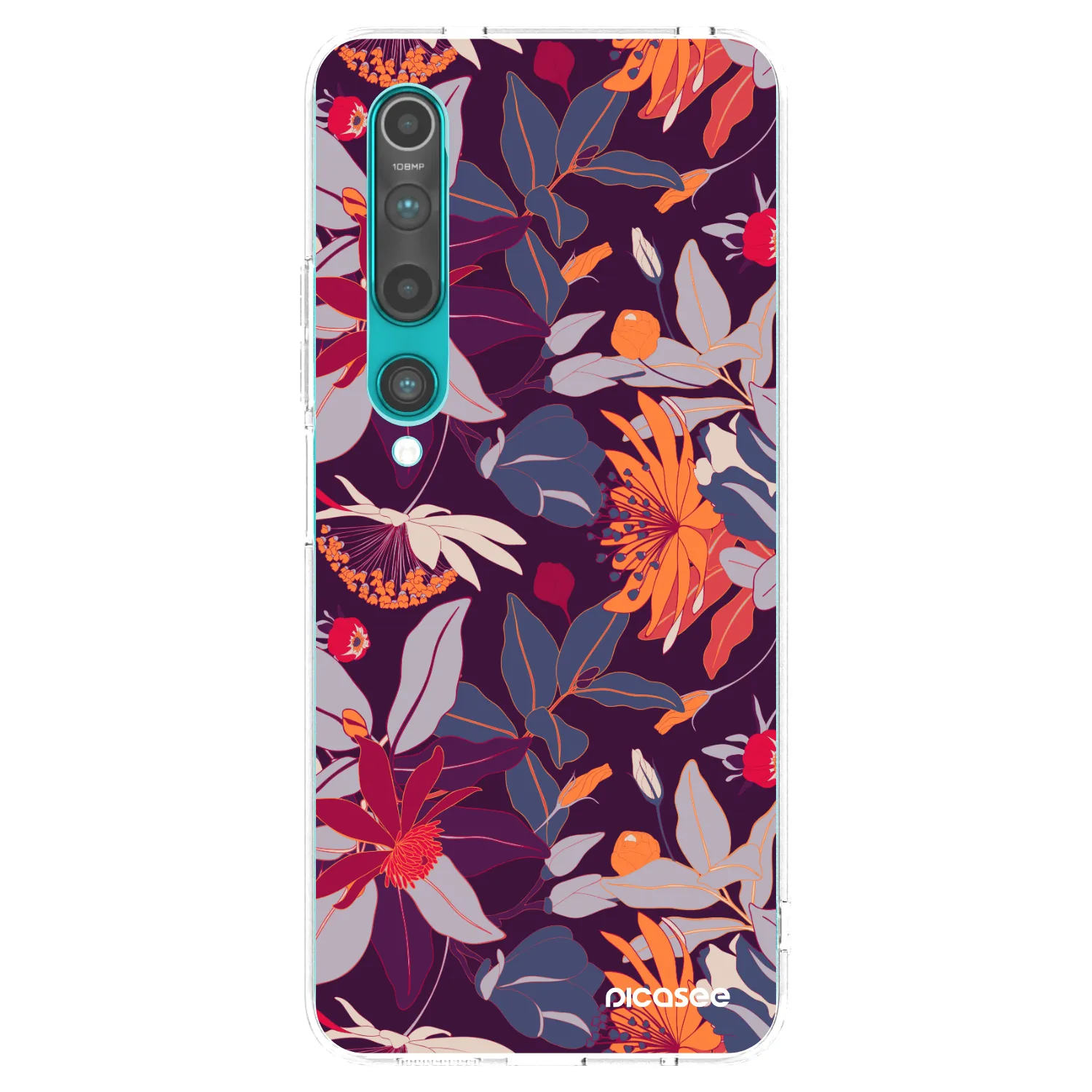 Picasee διαφανής θήκη σιλικόνης Xiaomi Mi 10 - Purple Leaf