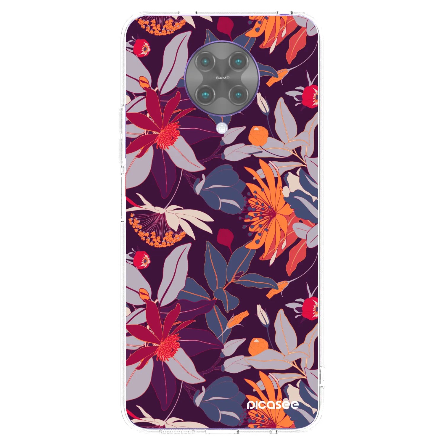 Picasee διαφανής θήκη σιλικόνης Xiaomi Poco F2 Pro - Purple Leaf