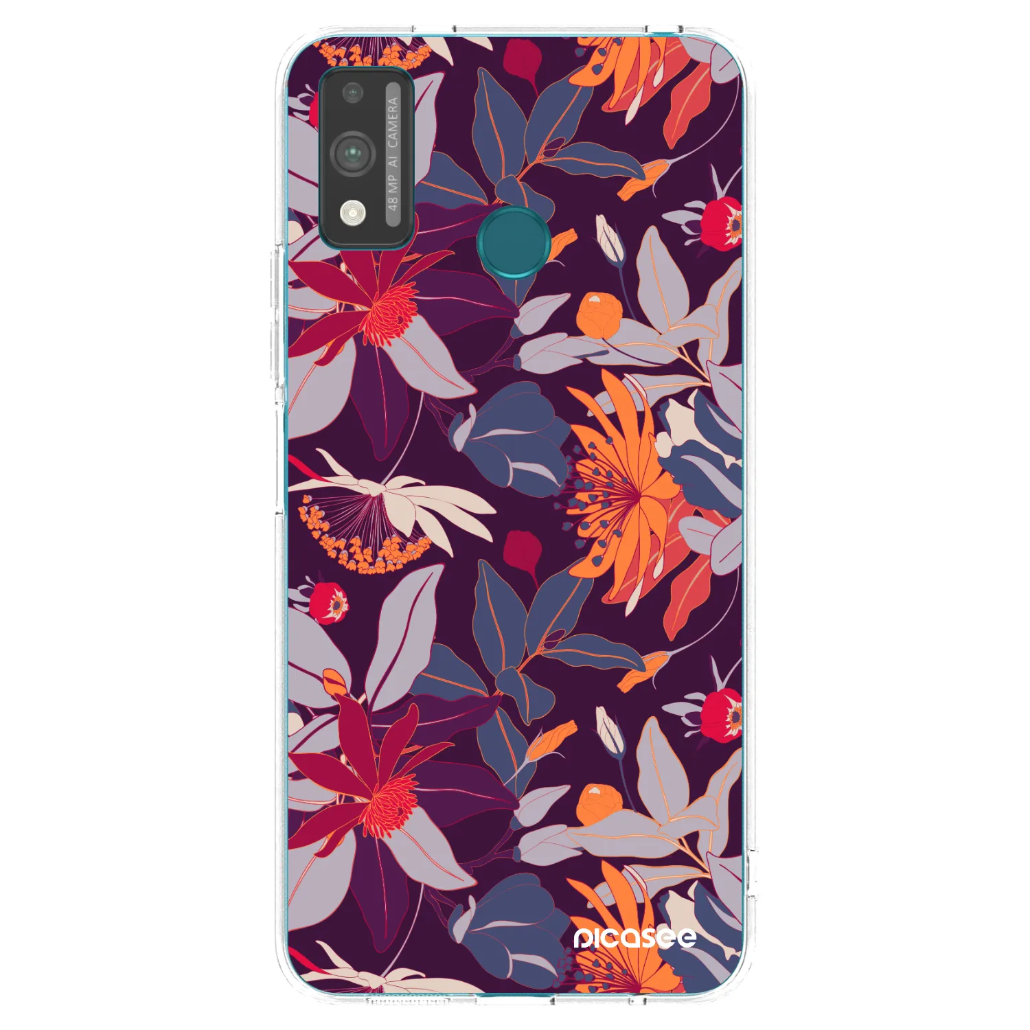 Picasee διαφανής θήκη σιλικόνης Honor 9X Lite - Purple Leaf