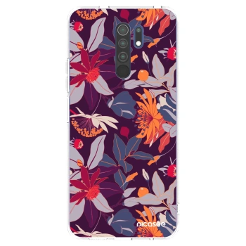 Picasee διαφανής θήκη σιλικόνης Xiaomi Redmi 9 - Purple Leaf
