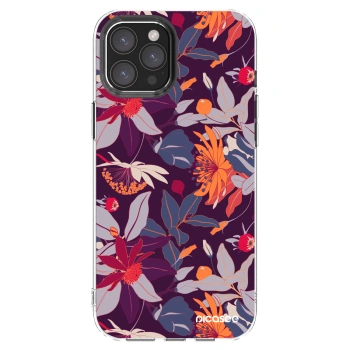 Picasee διαφανής θήκη σιλικόνης Apple iPhone 12 Pro Max - Purple Leaf