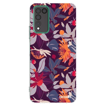 Picasee διαφανής θήκη σιλικόνης Honor 10X Lite - Purple Leaf