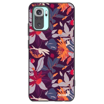 Picasee Μαύρη θήκη σιλικόνης για Xiaomi Redmi Note 10 Pro - Purple Leaf