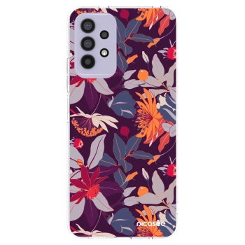 Picasee διαφανής θήκη σιλικόνης Samsung Galaxy A32 4G SM-A325F - Purple Leaf