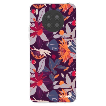 Picasee διαφανής θήκη σιλικόνης Huawei Nova 8i - Purple Leaf