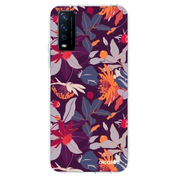 Picasee διαφανής θήκη σιλικόνης Vivo Y11s - Purple Leaf