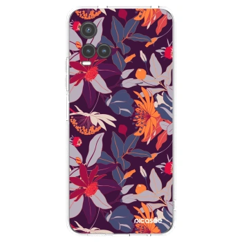 Picasee διαφανής θήκη σιλικόνης Vivo Y33s - Purple Leaf