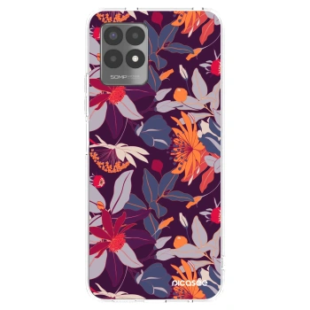 Picasee διαφανής θήκη σιλικόνης Realme 8i - Purple Leaf