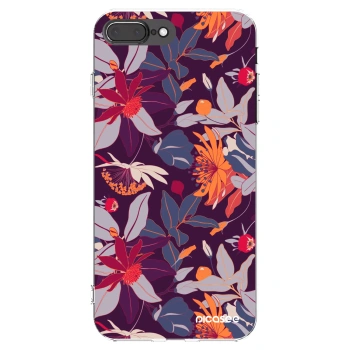 Picasee διαφανής θήκη σιλικόνης Apple iPhone 7 Plus - Purple Leaf