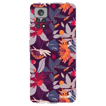 Picasee διαφανής θήκη σιλικόνης Xiaomi Redmi Note 11 - Purple Leaf