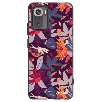 Picasee Μαύρη θήκη σιλικόνης για Xiaomi Redmi Note 11S 4G - Purple Leaf