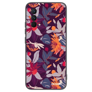 Picasee Μαύρη θήκη σιλικόνης για Realme GT Master Edition 5G - Purple Leaf