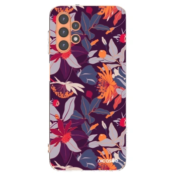 Picasee διαφανής θήκη σιλικόνης Samsung Galaxy A13 4G A135 - Purple Leaf