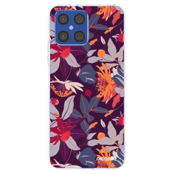 Picasee διαφανής θήκη σιλικόνης Honor X8 4G - Purple Leaf