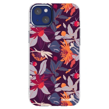 Picasee διαφανής θήκη σιλικόνης Apple iPhone 14 Plus - Purple Leaf
