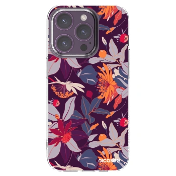 Picasee διαφανής θήκη σιλικόνης Apple iPhone 14 Pro - Purple Leaf