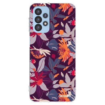 Picasee διαφανής θήκη σιλικόνης Samsung Galaxy A23 A235F 4G - Purple Leaf