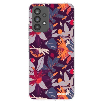 Picasee διαφανής θήκη σιλικόνης Samsung Galaxy A73 5G - Purple Leaf