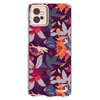 Picasee διαφανής θήκη σιλικόνης Motorola Moto G32 - Purple Leaf