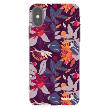 Picasee διαφανής θήκη σιλικόνης Apple iPhone X/XS - Purple Leaf