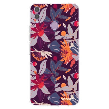 Picasee διαφανής θήκη σιλικόνης Honor 8X - Purple Leaf