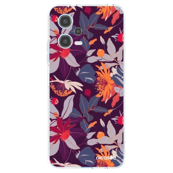 Picasee διαφανής θήκη σιλικόνης Xiaomi Redmi Note 12 5G - Purple Leaf