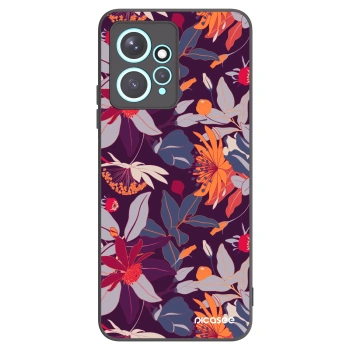 Picasee Μαύρη θήκη σιλικόνης για Xiaomi Redmi Note 12 4G - Purple Leaf