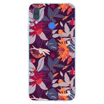 Picasee διαφανής θήκη σιλικόνης Huawei Nova 3 - Purple Leaf