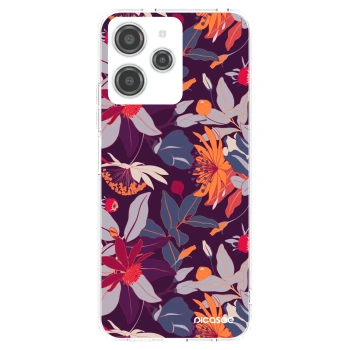 Picasee διαφανής θήκη σιλικόνης Xiaomi Redmi 12 4G - Purple Leaf