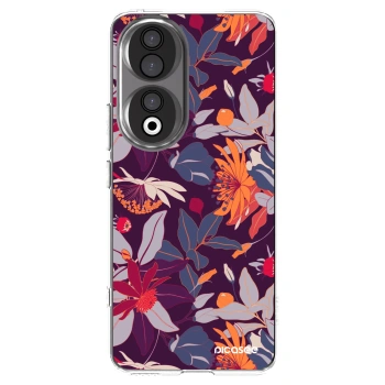 Picasee διαφανής θήκη σιλικόνης Honor 90 5G - Purple Leaf