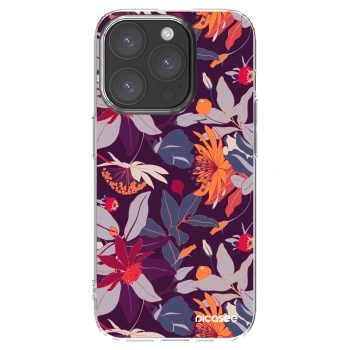 Picasee διαφανής θήκη σιλικόνης Apple iPhone 15 Pro - Purple Leaf