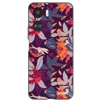 Picasee Μαύρη θήκη σιλικόνης για Honor 90 Lite 5G - Purple Leaf