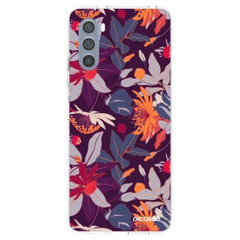 Picasee διαφανής θήκη σιλικόνης Motorola Moto G62 - Purple Leaf