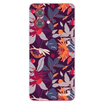 Picasee διαφανής θήκη σιλικόνης Motorola Moto G84 5G - Purple Leaf