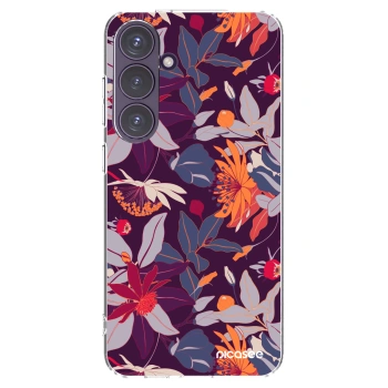 Picasee διαφανής θήκη σιλικόνης Samsung Galaxy S24+ S926B 5G - Purple Leaf