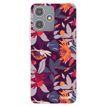 Picasee διαφανής θήκη σιλικόνης Xiaomi Redmi 12 5G - Purple Leaf