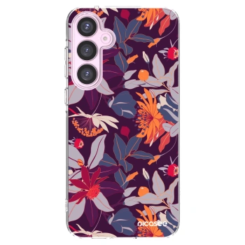 Picasee διαφανής θήκη σιλικόνης Samsung Galaxy A55 5G A556B - Purple Leaf