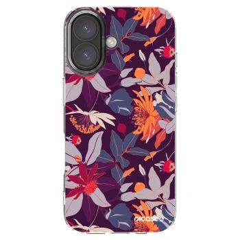 Picasee διαφανής θήκη σιλικόνης Apple iPhone 16 - Purple Leaf