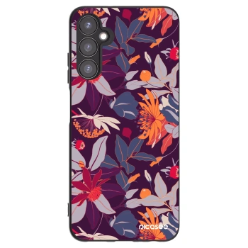 Picasee Μαύρη θήκη σιλικόνης για Samsung Galaxy A05s A057G - Purple Leaf