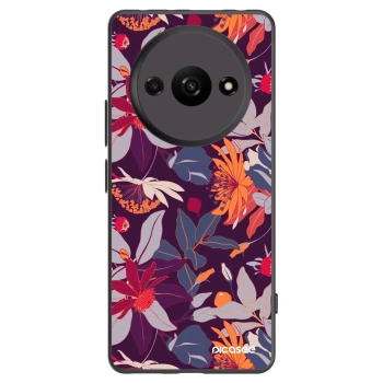 Picasee Μαύρη θήκη σιλικόνης για Xiaomi Redmi A3 - Purple Leaf